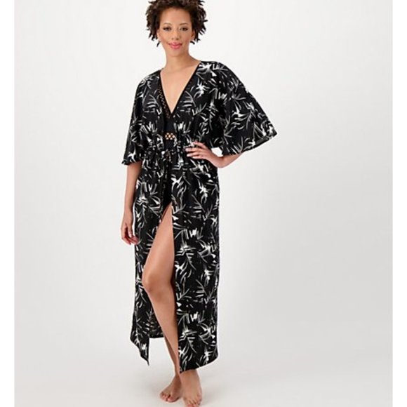 Belle by Kim Gravel Other - Belle Beach by Kim Gravel Tie Front Cover-Up Poolside Palm Petite XS/S A594836